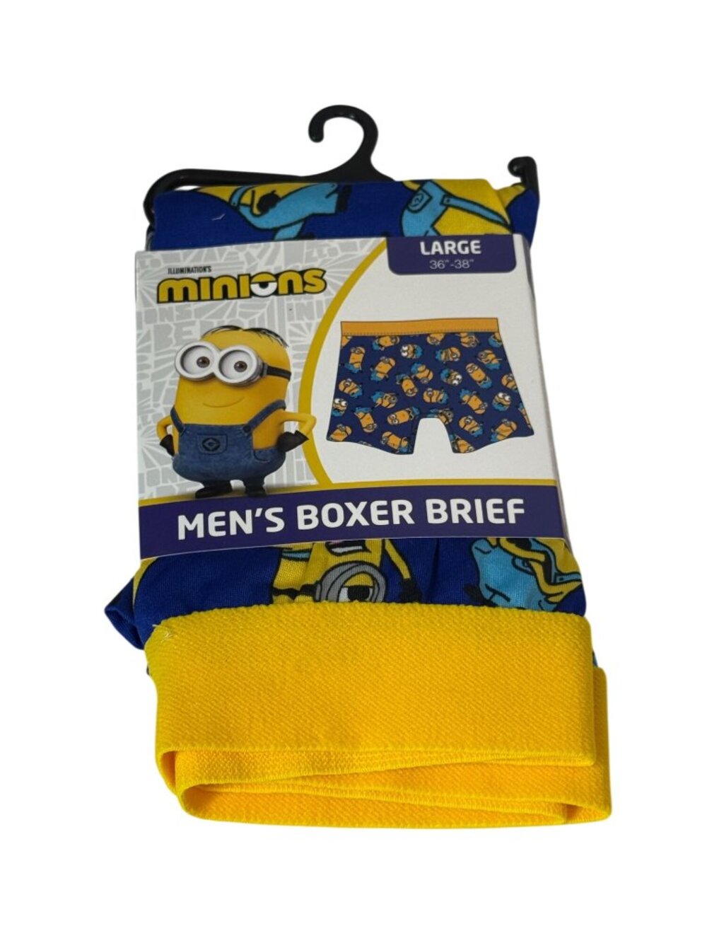 Minions Men’s Large 36-38 Blue Yellow Boxer Brief